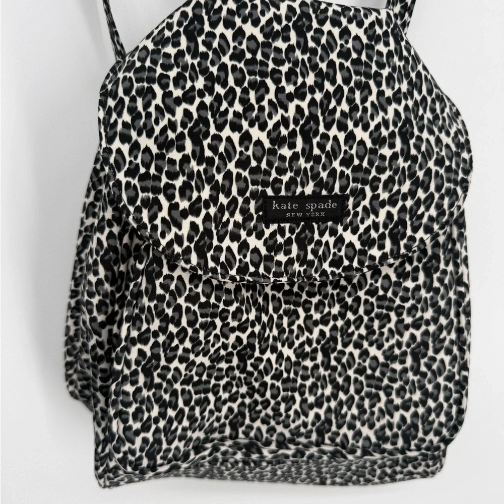 Kate Spade New York Leopard Print Mini Backpack Nylon - Picture 2 of 5